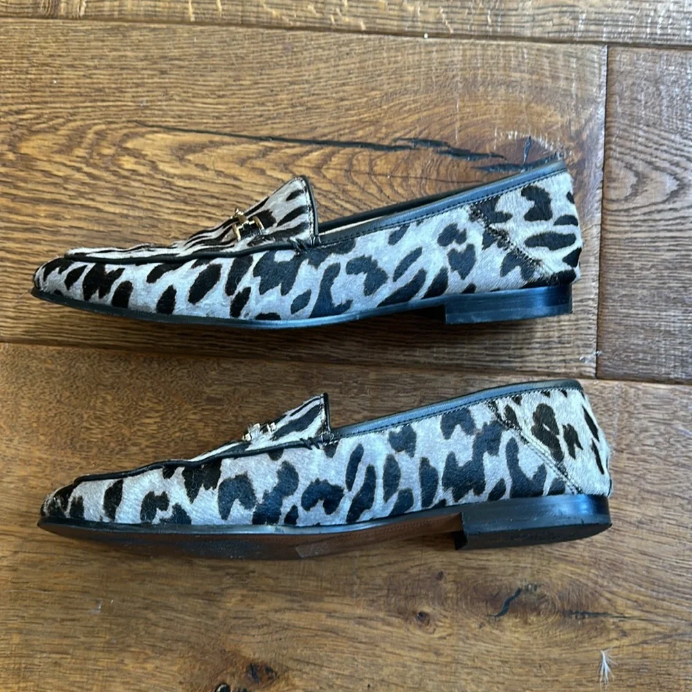 Sam Edelman Leopard Print Pony Fur Loafers - Black and Gray 8.5 - Picture 7 of 9